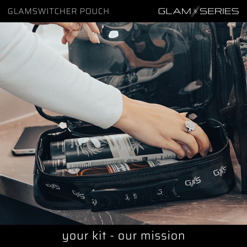 GlamSeries GlamSwitcher meikkilaukun sisäosa 270 x 130 x 110 mm, musta, PVC-pinnoitettu, läpinäkyvä kansi