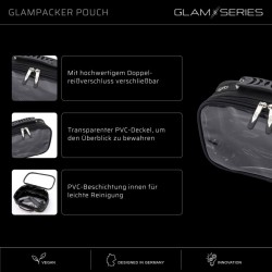 GlamSeries GlamPacker Pouch meikkien ja siveltimien järjestin, 270 x 165 x 75 mm, musta