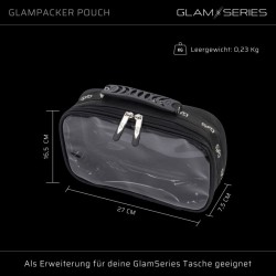 GlamSeries GlamPacker Pouch meikkien ja siveltimien järjestin, 270 x 165 x 75 mm, musta