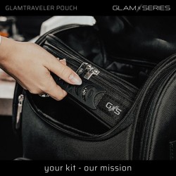 GlamSeries GlamTraveler Pouch meikkiorganisaattori 270 x 165 x 75 mm, musta, PVC-pinnoitettu