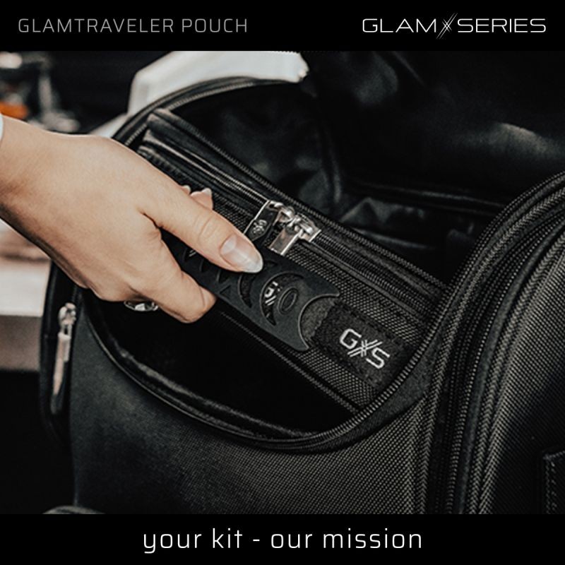 GlamSeries GlamTraveler Pouch meikkiorganisaattori 270 x 165 x 75 mm, musta, PVC-pinnoitettu