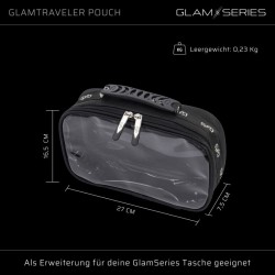 GlamSeries GlamTraveler Pouch meikkiorganisaattori 270 x 165 x 75 mm, musta, PVC-pinnoitettu