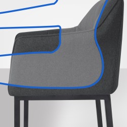 Damaso baarijakkara huopaverhoilulla ja neljällä jalalla