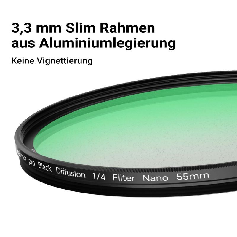 Walimex pro Black Diffusion 1/4 diffuusiosuodin 55 mm, nanopinnoite, Slim