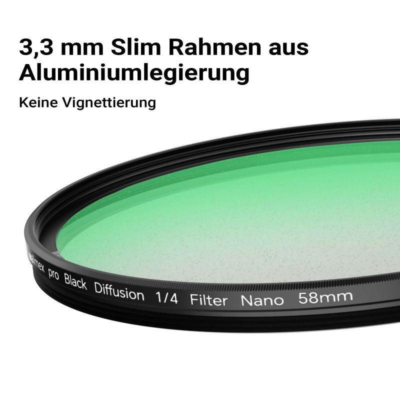 Walimex pro Black Diffusion 1/4 -suodin 58 mm, Nano-pinnoite, Slim-kehys