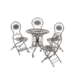 Nostalginen taittuva puutarhatuoli raudasta antiikkipatinalla