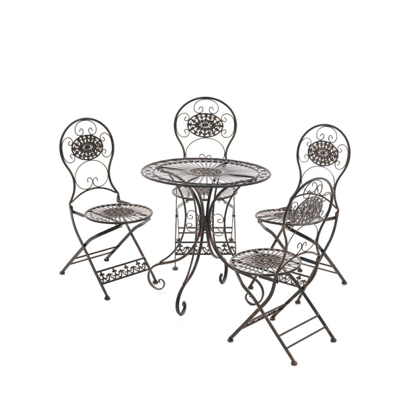 Nostalginen taittuva puutarhatuoli raudasta antiikkipatinalla