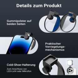 Walimex pro suodatinpidike 67 mm älypuhelimelle, kylmäkenkä LED-valolle ja mikrofonille