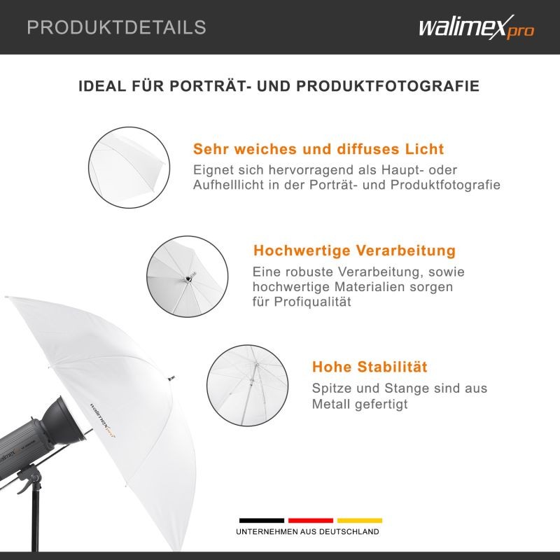 Walimex Pro läpikuultava varjo 140 cm valkoinen