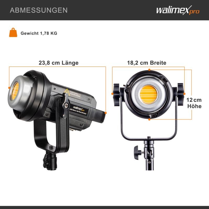 Walimex pro Niova 120 Plus Bi-Color 120 W COB LED-studiovalo ja videovalo heijastimella