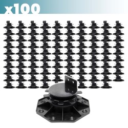 XPOtool Säädettävät terassijalat 100 kpl, 33–64 mm, 2700 kg, musta