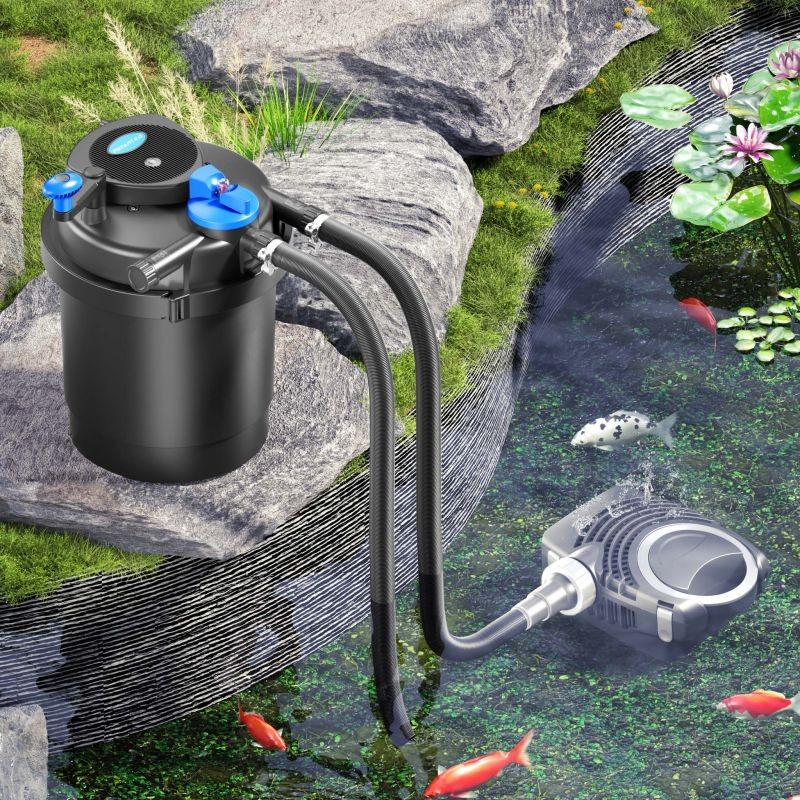 SunSun CPF-2500 painesuodatinsetti 6000 l, 11 W UV-C, NEO-3800 SuperEco pumppu 3600 l/h, 5 m letku 32 mm