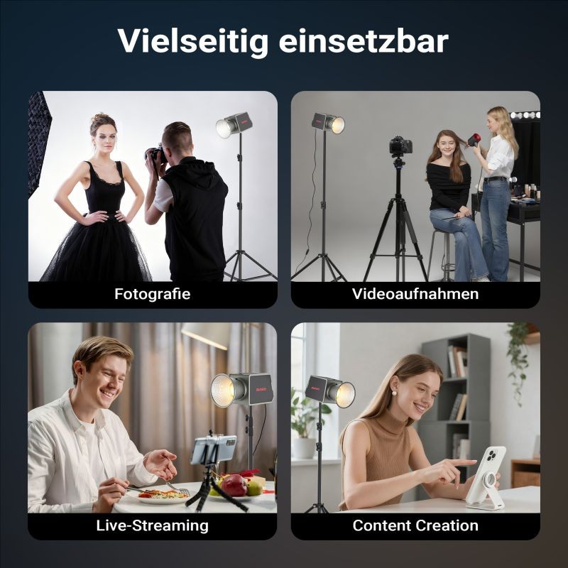 Multiblitz MB-PL LED 100B 100 W LED-valaisin ja FT-8051 valojalka -valaistussetti