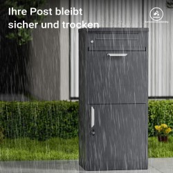 Toboli pakettilaatikko antrasiitti 500 x 370 x 1120 mm, sinkitty teräs