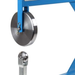 Peltimuotoilukone English Wheel, 6 rullaa, 15 mm, metallin työstöön, sininen