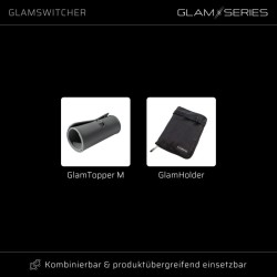 GlamSeries GlamSwitcher vetolaukku ja reppu, kosmetiikkalaukku 5 pussukalla, lämmönkestävä osasto, musta