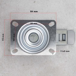 Kääntyvät kokumipyörät 4 kpl, 75 mm, 50 kg/pyörä, kaksoisjarru, kiinnityslevy, musta