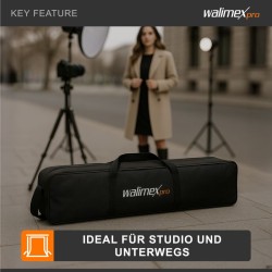 Walimex pro jalustalaukku 98 cm, max. 4 kpl studiostatiiveille (max. 96 cm), musta