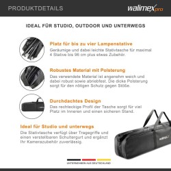Walimex pro jalustalaukku 98 cm, max. 4 kpl studiostatiiveille (max. 96 cm), musta