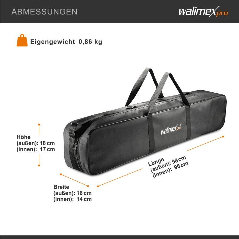 Walimex pro jalustalaukku 98 cm, max. 4 kpl studiostatiiveille (max. 96 cm), musta