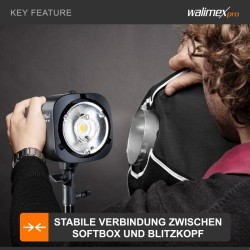 Walimex Valonmuokkaimen adapteri Profoto-salamoille 152 x 152 x 40 mm metalli