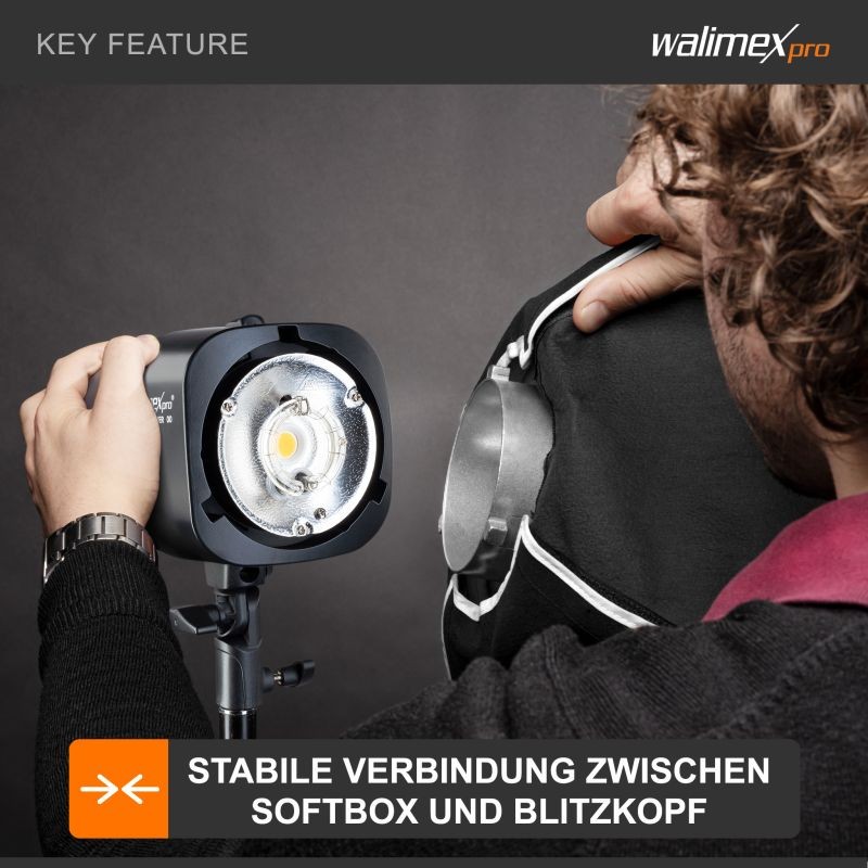 Walimex Valonmuokkaimen adapteri Profoto-salamoille 152 x 152 x 40 mm metalli