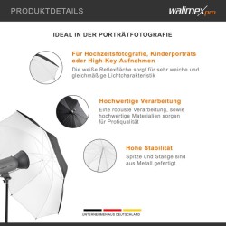 Walimex pro heijastinvarjo 109 cm musta/valkoinen, pehmeä valo
