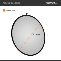 Walimex pro taittuva heijastin Ø 107 cm, kulta/hopea, muoto- ja tuotekuvaukseen, sisältää kantolaukun