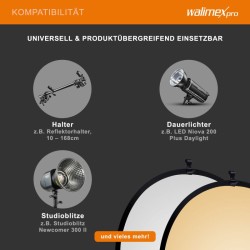 Walimex pro taittuva heijastin Ø 107 cm, kulta/hopea, muoto- ja tuotekuvaukseen, sisältää kantolaukun