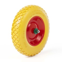 Puhkeamaton PU-pyörä kottikärryihin 4.8/4.00-8 (90 x 390 mm) 160 kg, pistoakselilla