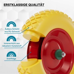 Puhkeamaton PU-pyörä kottikärryihin 4.8/4.00-8 (90 x 390 mm) 160 kg, pistoakselilla