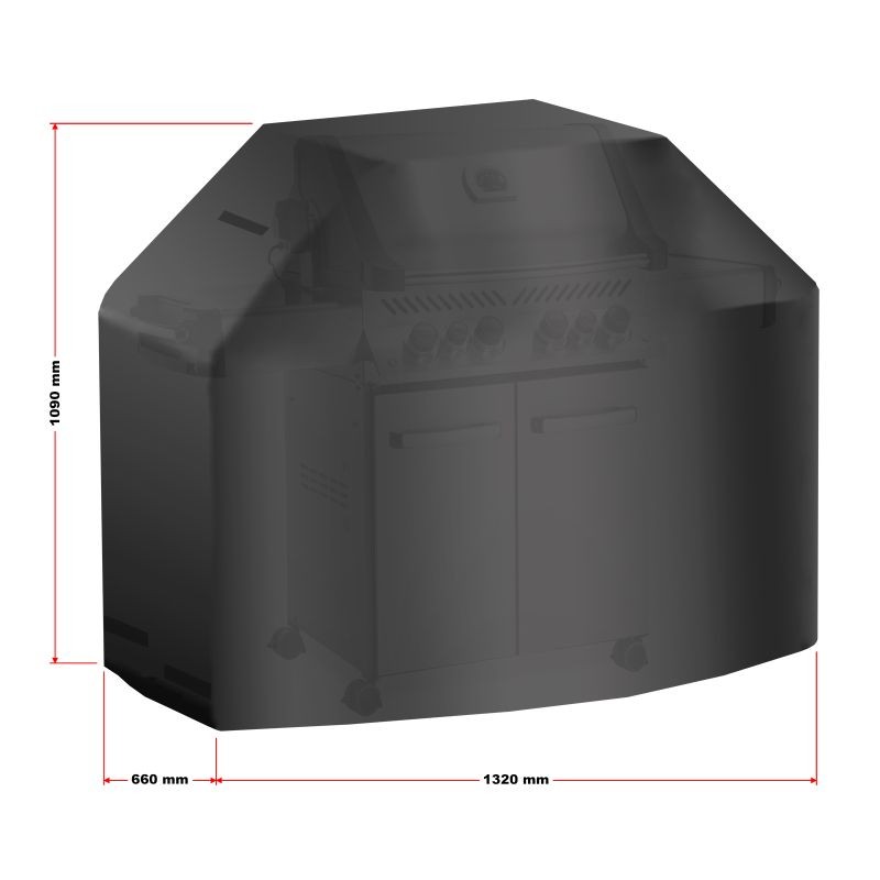 Grillin suojapeite 132 x 66 x 109 cm, musta, PVC, säänkestävä