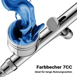 Airbrush-pistooli HS-30-1, 0,3 mm suutin, 7 ml säiliö, mallinnukseen, kynsitaiteeseen ja tatuointeihin