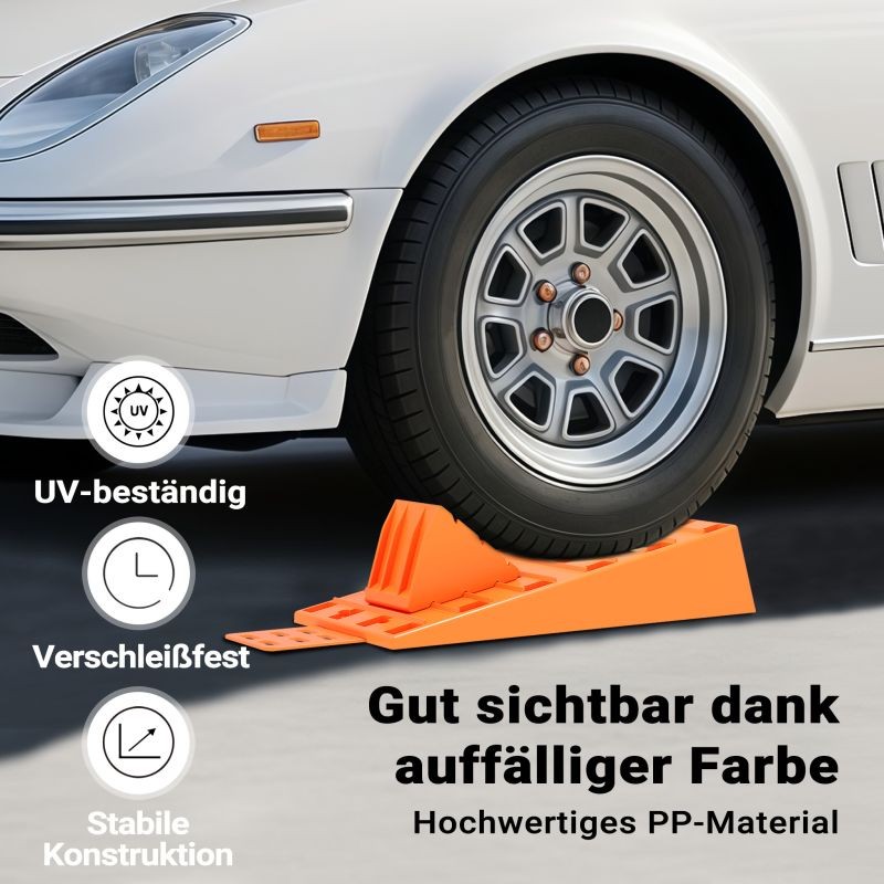Tasauskeilasetti matkailuautoille ja -vaunuille 2 kpl, 3,5 t, polypropeeni, oranssi, kuljetuslaukulla
