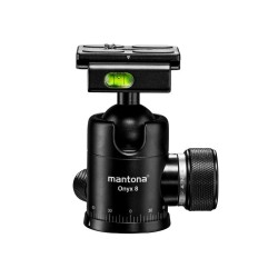Mantona Onyx 8 pallopää M1-3008A, alumiini, Arca-Swiss-yhteensopiva pikavapautuslevy 50 mm, 8 kg kantavuus