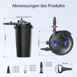 SunSun CPF-15000 painesuodatin 10 000 l/h, 18 W UVC, 30 000 l lampille