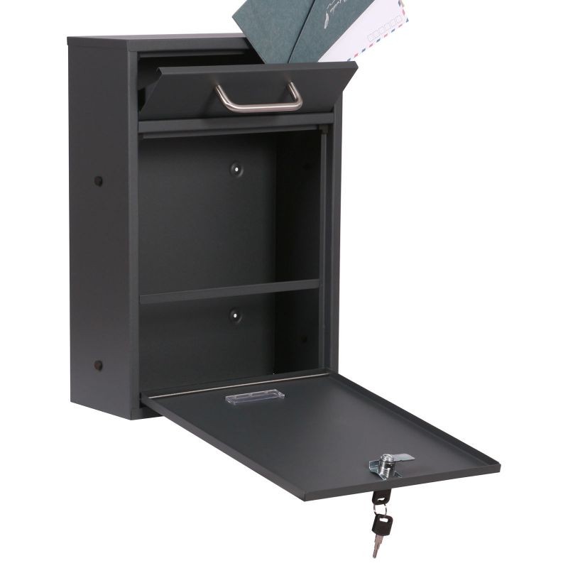 Postilaatikkosarja V52, 6 kpl (2x3), antrasiitti, lukittavat seinäpostilaatikot