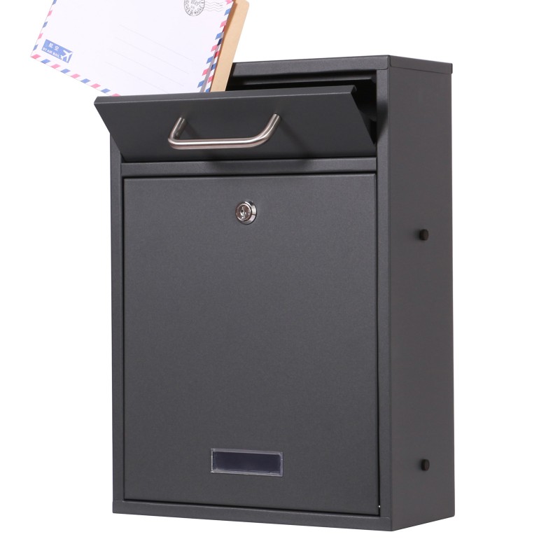 Postilaatikkosarja V52, 6 kpl (2x3), antrasiitti, lukittavat seinäpostilaatikot