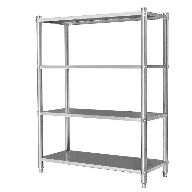 Raskaan sarjan ruostumaton teräshyllykkö V2A 155x120x45 cm, keittiöön, varastoon ja työpajaan