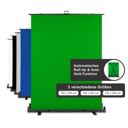 Walimex pro rullattava vihreä Greenscreen-taustaseinä 165 x 220 cm, kuljetuslaatikolla