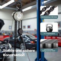 Manuaalinen ketjunostin 5000 kg, nostokorkeus 5 m