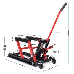 Hydraulinen nostin ja tukiteline mönkijöille, moottoripyörille ja ratsastajaleikkureille, 680 kg