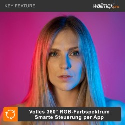Walimex pro Rainbow RGB LED-rengasvalo 60 W, 45 cm, jalusta, 2x akku ja puhelinpidike