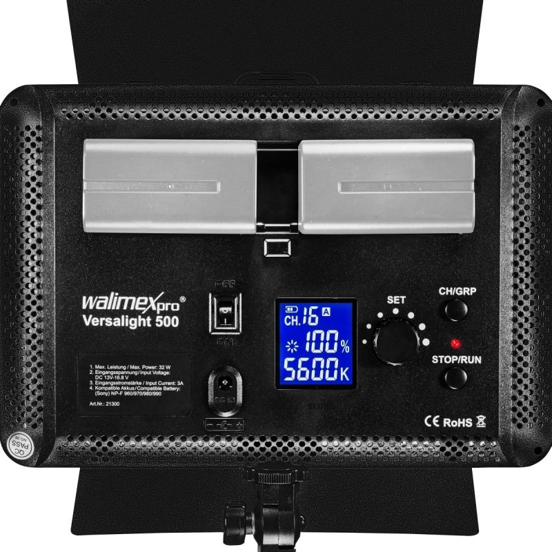Walimex pro 2x Versalight 500 Bi-Color LED-paneeli ja 2x valaisinjalkaa, 32 W, studiovalaistussarja