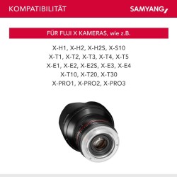 Samyang 12mm F2 0 laaja kulmainen kiinteä objektiivi Fuji X APS C MF musta
