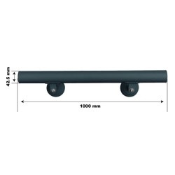 Kaide 100 cm ruostumaton teräs antrasiitti kiinnikkeet