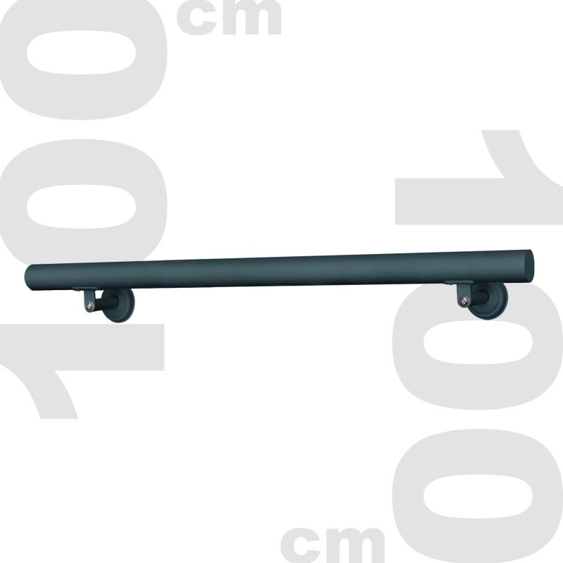 Kaide 100 cm, ruostumaton teräs, antrasiitti, kiinnikkeet
