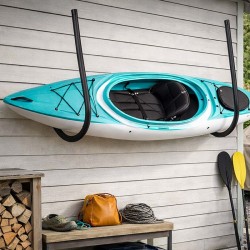 Seinä ja kattoteline kajakeille kanooteille ja SUP laudoille teräs musta max 45 kg