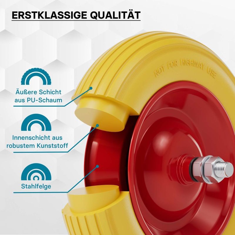 Pistokumiton PU-kottikärrypyörä 4.00-8 100 x 400 mm 160 kg, pikakiinnitysakselilla