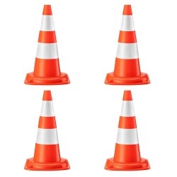 Liikennekartiot 4 kpl 50 cm heijastavat PVC oranssi